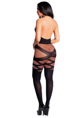 بدلة جسم شبكية سوداء جريئة